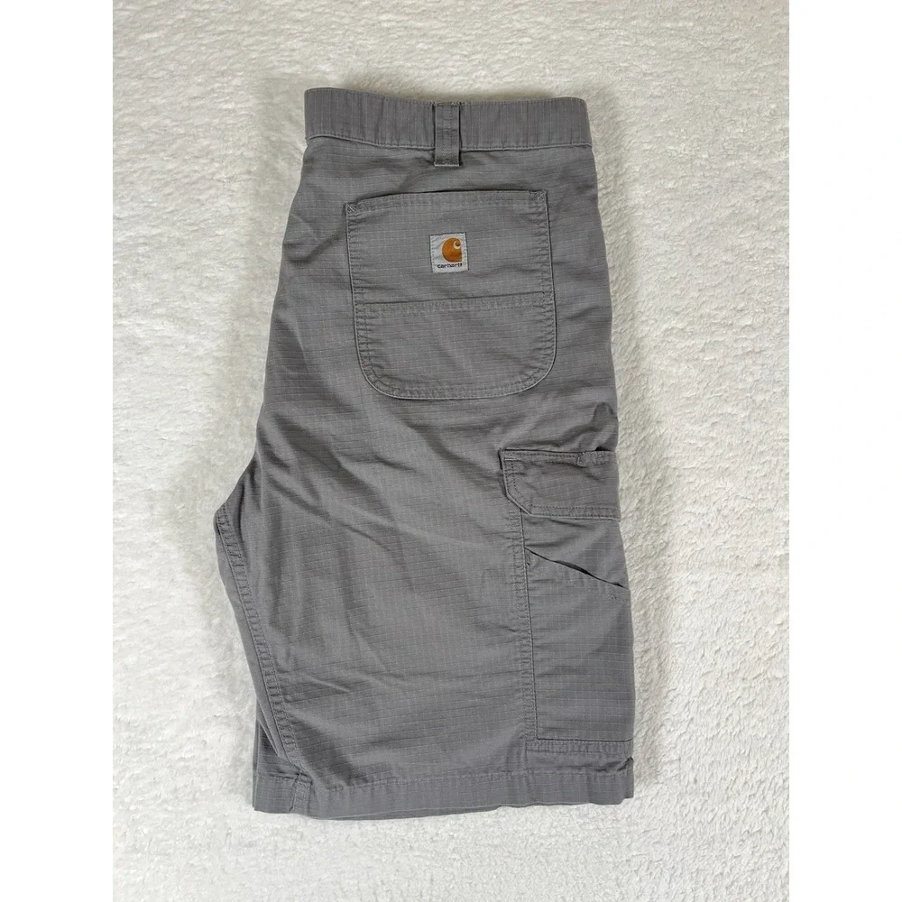 Carhartt Force 103543 Braxton Relaxed Fit Gray Cargo Shorts‎ Ripstop Men's Sz 40